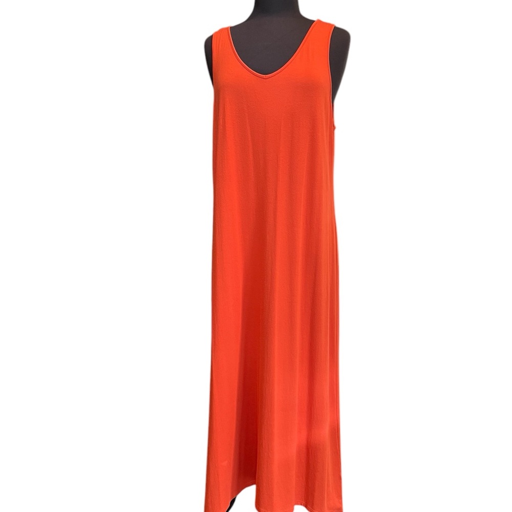 J Jill Sleeveless Orange Maxi Dress